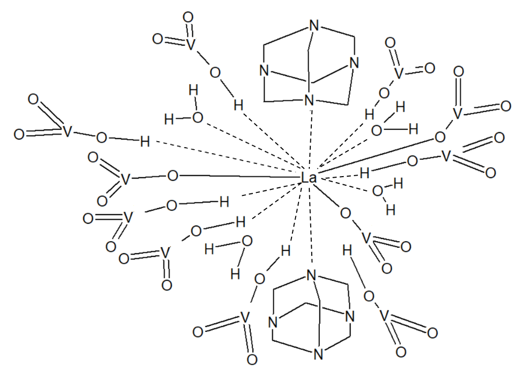 Структура комплекса La(VO3)3·8HVO3·2Hexa·4H2O